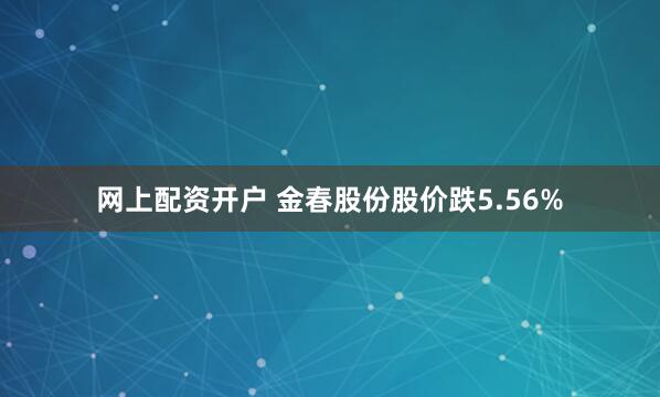 网上配资开户 金春股份股价跌5.56%