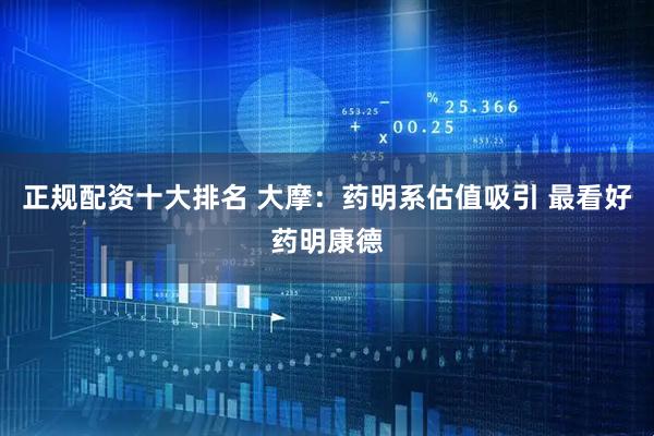 正规配资十大排名 大摩：药明系估值吸引 最看好药明康德